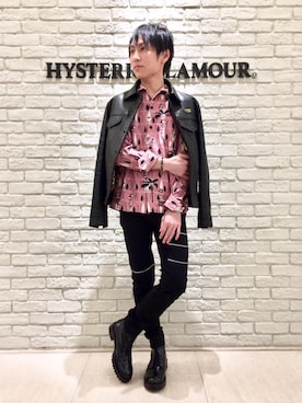 「黒×ピンク」｜「アイテム（ブーツ）」を使った、RYUさん（メンズ・172cm）の春コーディネート