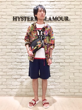 「ナイロンパーカー」｜「アイテム（アクセサリー）」を使った、RYUさん（メンズ・172cm）の夏コーディネート