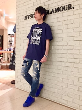 「スタッズベルト」｜「アイテム（アクセサリー）」を使った、RYUさん（メンズ・172cm）の夏コーディネート