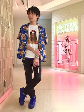 「スタッズベルト」｜「アイテム（アクセサリー）」を使った、RYUさん（メンズ・172cm）の夏コーディネート