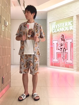 「スタッズベルト」｜「アイテム（アクセサリー）」を使った、RYUさん（メンズ・172cm）の夏コーディネート