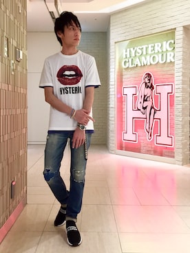 「スタッズベルト」｜「アイテム（アクセサリー）」を使った、RYUさん（メンズ・172cm）の夏コーディネート