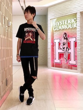 「スタッズベルト」｜「アイテム（アクセサリー）」を使った、RYUさん（メンズ・172cm）の夏コーディネート