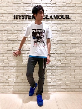「スタッズベルト」｜「アイテム（アクセサリー）」を使った、RYUさん（メンズ・172cm）の夏コーディネート