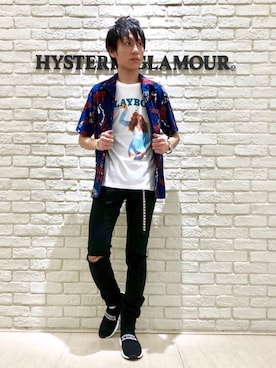 「スタッズベルト」｜「アイテム（アクセサリー）」を使った、RYUさん（メンズ・172cm）の夏コーディネート
