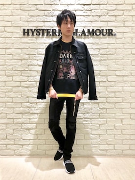 「黒×黄色」｜「アイテム（ジャケット/アウター）」を使った、RYUさん（メンズ・172cm）の夏コーディネート