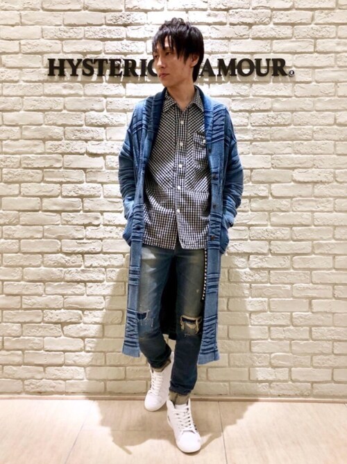 RYU使用「HYSTERIC GLAMOUR（ORIGINAL BLUES×HYSTERIC/SKULL CHIMAYOガウン）」的時尚穿搭