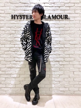 「ロゴニット」｜「アイテム（ジャケット/アウター）」を使った、RYUさん（メンズ・172cm）の秋コーディネート