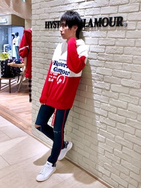 「赤×白」｜RYUさん（メンズ・172cm）の春コーディネート