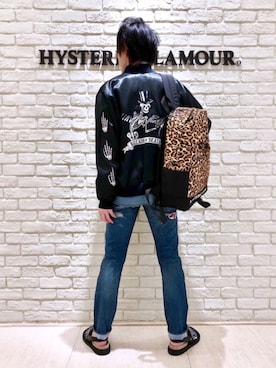 「デニムシャツ」｜「アイテム（スカジャン）」を使った、RYUさん（メンズ・172cm）の春コーディネート