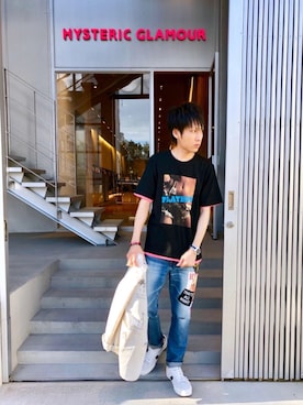 「アイテム（バングル/リストバンド）」を使った、RYUさん（メンズ・172cm）の夏コーディネート