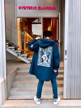 「ブルーコーデ」｜「アイテム（ミリタリージャケット）」を使った、RYUさん（メンズ・172cm）の秋コーディネート