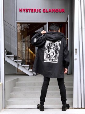 「ロゴニット」｜「アイテム（ミリタリージャケット）」を使った、RYUさん（メンズ・172cm）の秋コーディネート