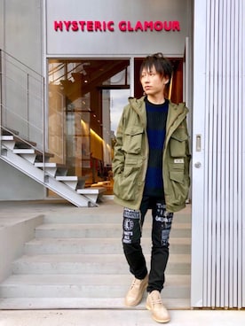 「デザートブーツ」｜「アイテム（ブルゾン）」を使った、RYUさん（メンズ・172cm）の秋コーディネート