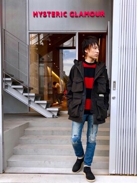 「デザートブーツ」｜「アイテム（ブルゾン）」を使った、RYUさん（メンズ・172cm）の秋コーディネート