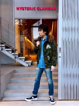 「N2B」｜「アイテム（ブルゾン）」を使った、RYUさん（メンズ・172cm）の秋コーディネート