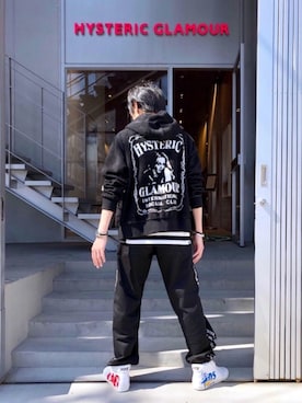 パーカーを使った 白黒ボーダー のメンズ人気ファッションコーディネート Wear