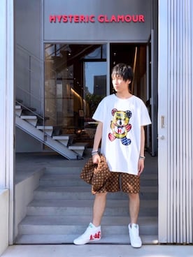 「アイテム（バングル/リストバンド、レッド系）」を使った、RYUさん（メンズ・172cm）の春コーディネート