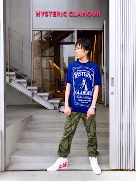 「迷彩柄」｜「アイテム（財布/小物）」を使った、RYUさん（メンズ・172cm）の夏コーディネート