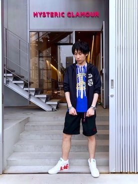 「ナイロンパーカー」｜「アイテム（アクセサリー）」を使った、RYUさん（メンズ・172cm）の夏コーディネート