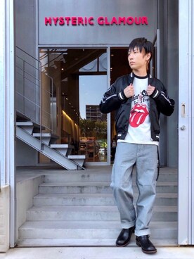 「ヒッコリー」｜「アイテム（ブルゾン）」を使った、RYUさん（メンズ・172cm）の秋コーディネート