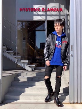 「ニットパーカー」｜「アイテム（ブルゾン）」を使った、RYUさん（メンズ・172cm）の秋コーディネート