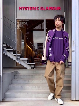 「ペインターパンツ」｜「アイテム（スタジャン）」を使った、RYUさん（メンズ・172cm）の冬コーディネート