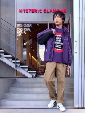 「ペインターパンツ」｜「アイテム（ナイロンジャケット）」を使った、RYUさん（メンズ・172cm）の冬コーディネート