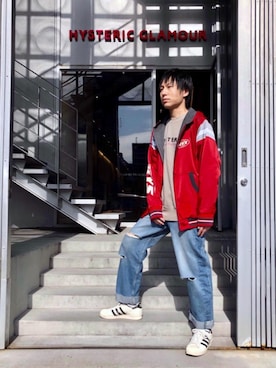 「ナイロンパーカー」｜「アイテム（スウェット）」を使った、RYUさん（メンズ・172cm）の冬コーディネート
