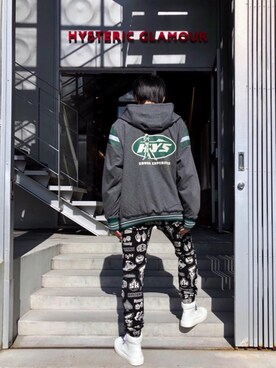 「ナイロンパーカー」｜「アイテム（スウェットパンツ）」を使った、RYUさん（メンズ・172cm）の冬コーディネート