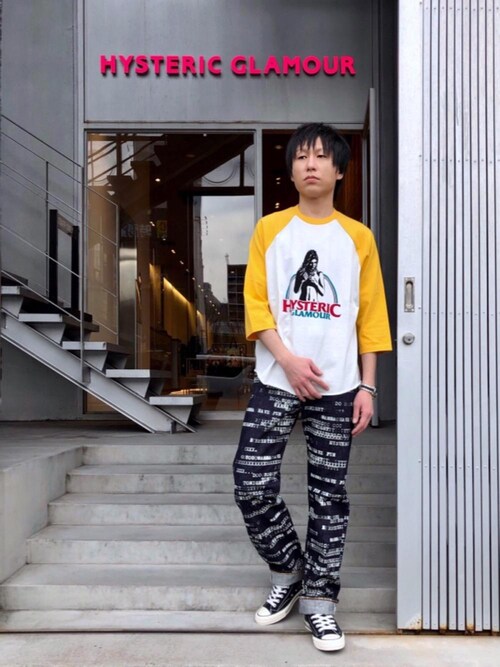 【大人気デザイン】ヒステリックグラマー センター ヒスガール リンガーTシャツ古着trendkozu