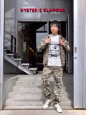 「迷彩柄」｜「アイテム（ブルゾン）」を使った、RYUさん（メンズ・172cm）の春コーディネート