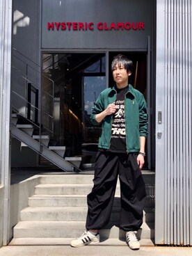「ロンt」｜「アイテム（ブルゾン）」を使った、RYUさん（メンズ・172cm）の春コーディネート