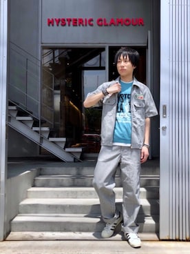 「エンジニアシャツ」｜RYUさん（メンズ・172cm）の春コーディネート