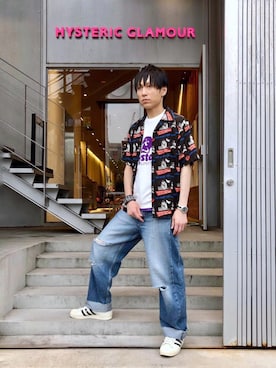 「ロックコーデ」｜「アイテム（アクセサリー）」を使った、RYUさん（メンズ・172cm）の夏コーディネート