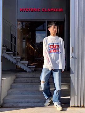 「ロンt」｜「アイテム（アクセサリー）」を使った、RYUさん（メンズ・172cm）の秋コーディネート
