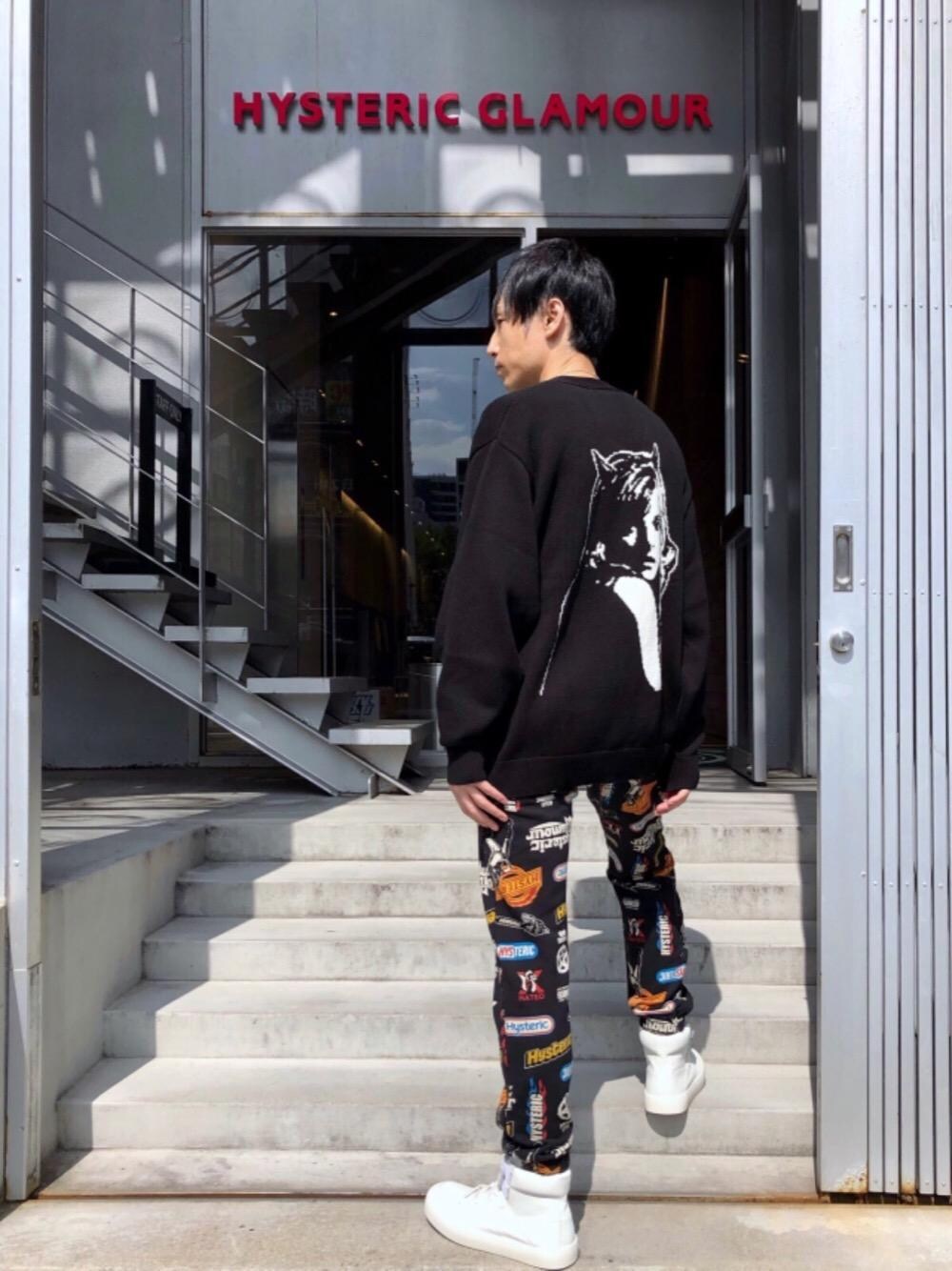 ヒステリックグラマー　EVIL WOMAN 編込カーディガン Mサイズ HYSTERIC GLAMOUR - EVIL WOMAN編込 カーディガン / ブラック