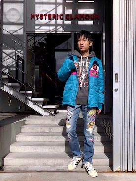 「レトロ」｜「アイテム（ブルゾン）」を使った、RYUさん（メンズ・172cm）の冬コーディネート