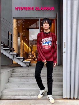「ロンt」｜「アイテム（アクセサリー）」を使った、RYUさん（メンズ・172cm）の冬コーディネート