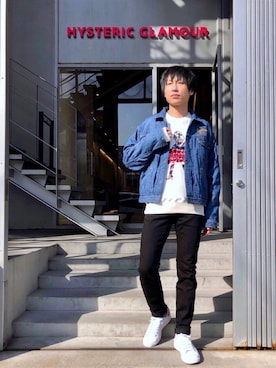 「パイル」｜「アイテム（ジャケット/アウター）」を使った、RYUさん（メンズ・172cm）の春コーディネート