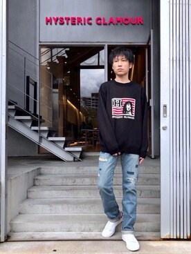 HYSTERIC GLAMOUR H AND STRIPESジャカード セーター