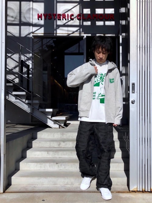 HYSTERIC GLAMOUR ビッグロゴ カットソー 黒 ストリート系 STYLING | HYSTERIC GLAMOUR ONLINE STORE ヒステリックグラマー
