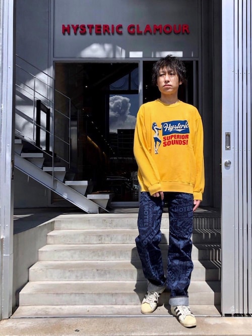 ヒステリックグラマー　デニム風スウェット HYSTERIC GLAMOUR ヒステリックグラマー 0112CP04 スウェット