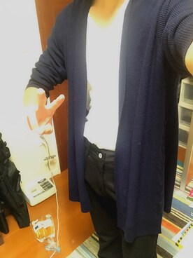 しまむら シマムラ のカーディガン ボレロ ブルー系 を使ったメンズ人気ファッションコーディネート Wear