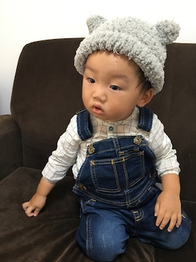 「1歳6ヶ月」｜「アイテム（オールインワン・サロペット）」を使った、あやこさん（キッズ・80cm）の秋コーディネート