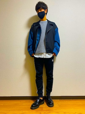 「YON（ヨン）のアイテム」を使った、なかてぃんさん（メンズ・163cm）の冬コーディネート