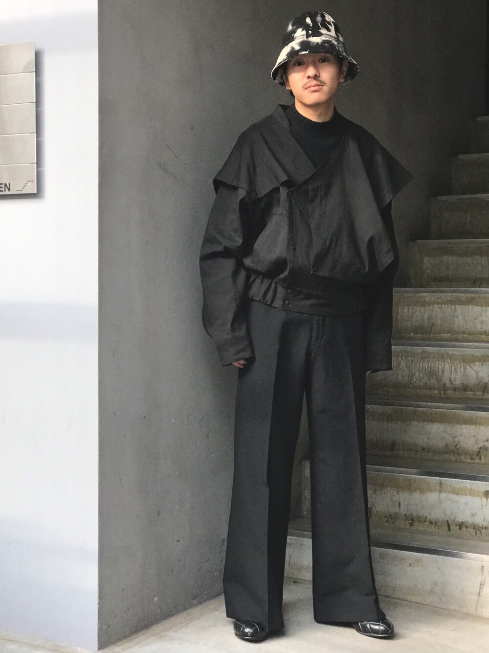 「SASQUATCHfabrix、easy to wear」｜「easy to wearのアイテム（ハット、その他）」を使った、JION SUDO(GARDEN名古屋)さん（メンズ・173cm）の冬コーディネートの1枚目の写真
