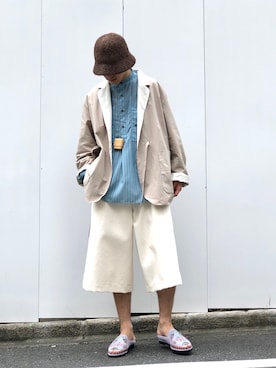 「POLYPLOID（ポリプロイド）のアイテム（パンツ）」を使った、JION SUDO(GARDEN名古屋)さん（メンズ・173cm）の夏コーディネート