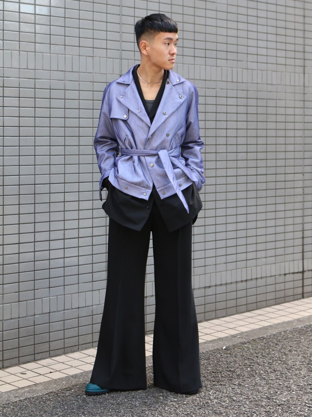 「breathtaking、blohm」｜「breathtakingのアイテム（ライダースジャケット、ブルー系）」を使った、JION SUDO(GARDEN名古屋)さん（メンズ・173cm）の冬コーディネートの1枚目の写真