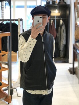 「URU（ウル）のアイテム（ベスト）」を使った、JION SUDO(GARDEN名古屋)さん（メンズ・173cm）の冬コーディネート